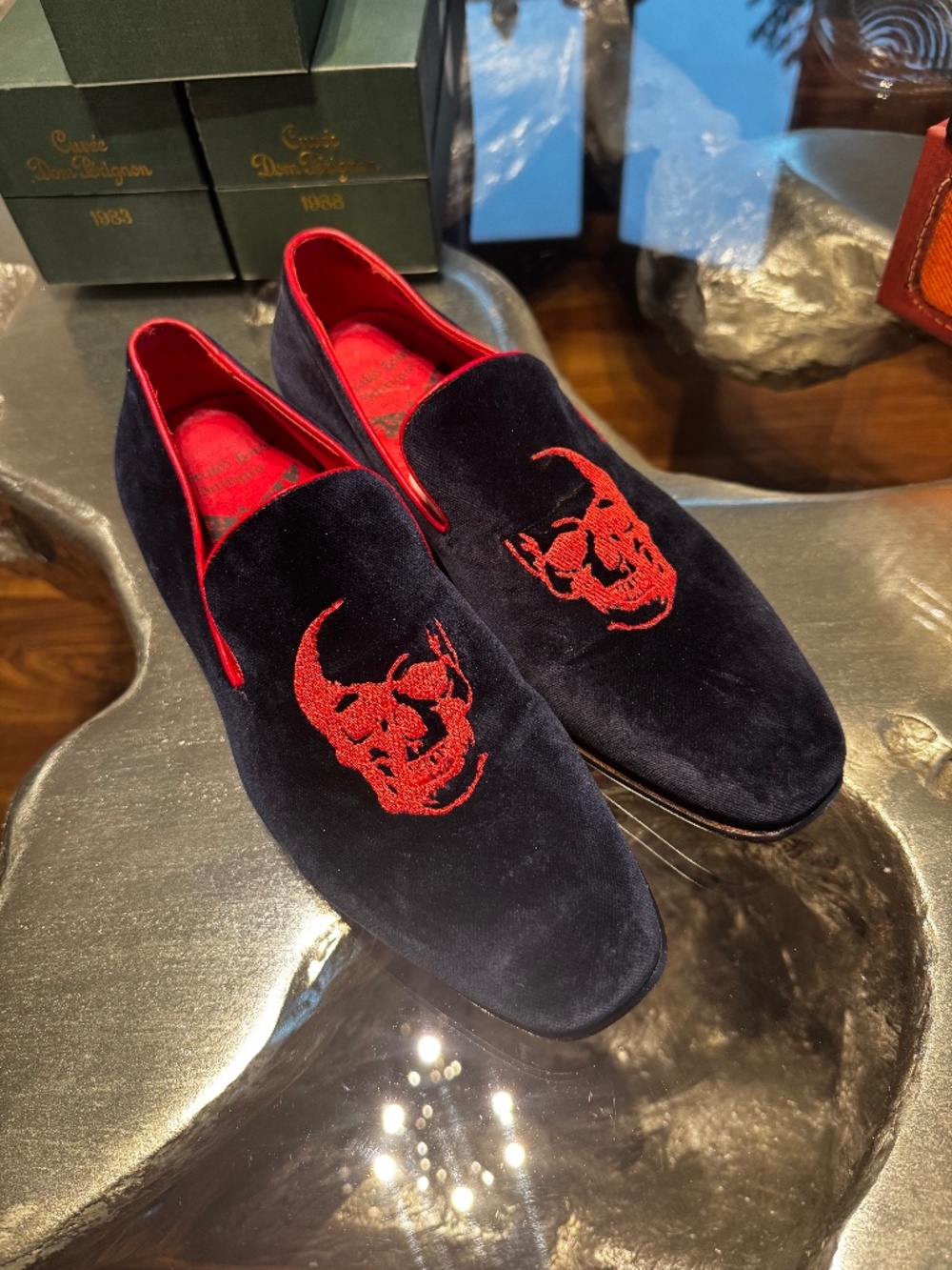 Jeffery West Velvet Slipper Skull US 9/UK 8